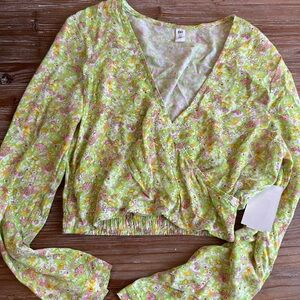 Floral Wrap Top - Green by BP